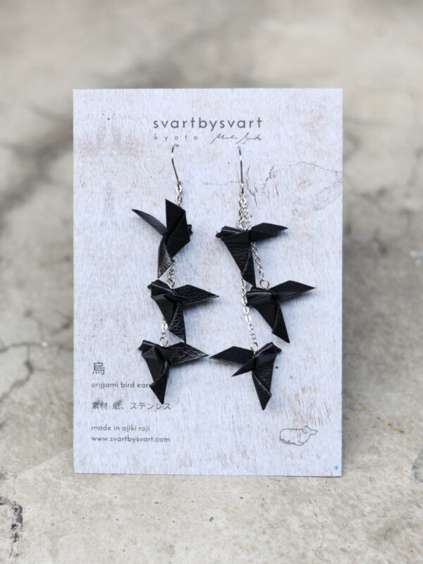 origami bird trio earrings