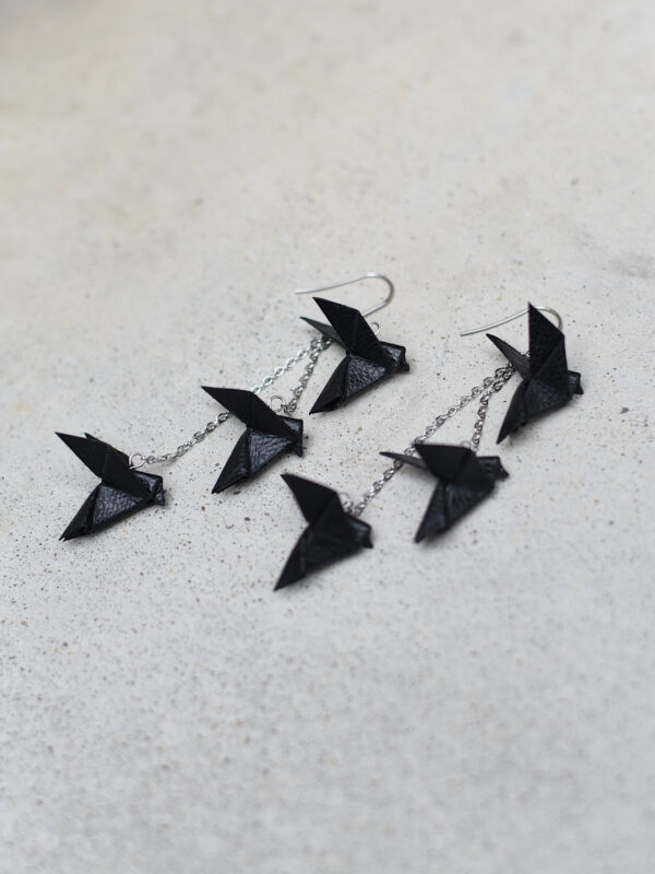 origami bird trio earrings - Image 4