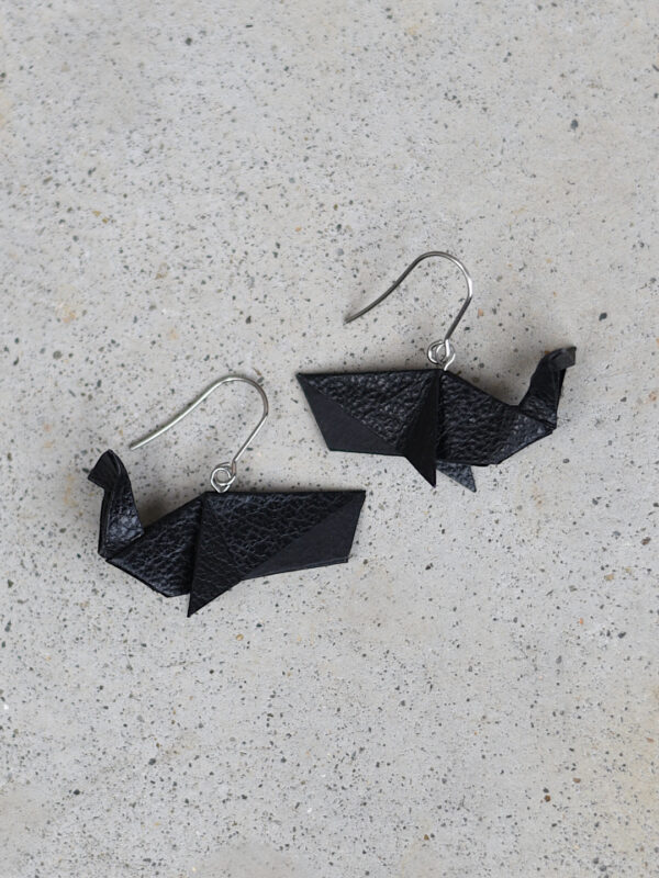 origami whale earrings - Image 3