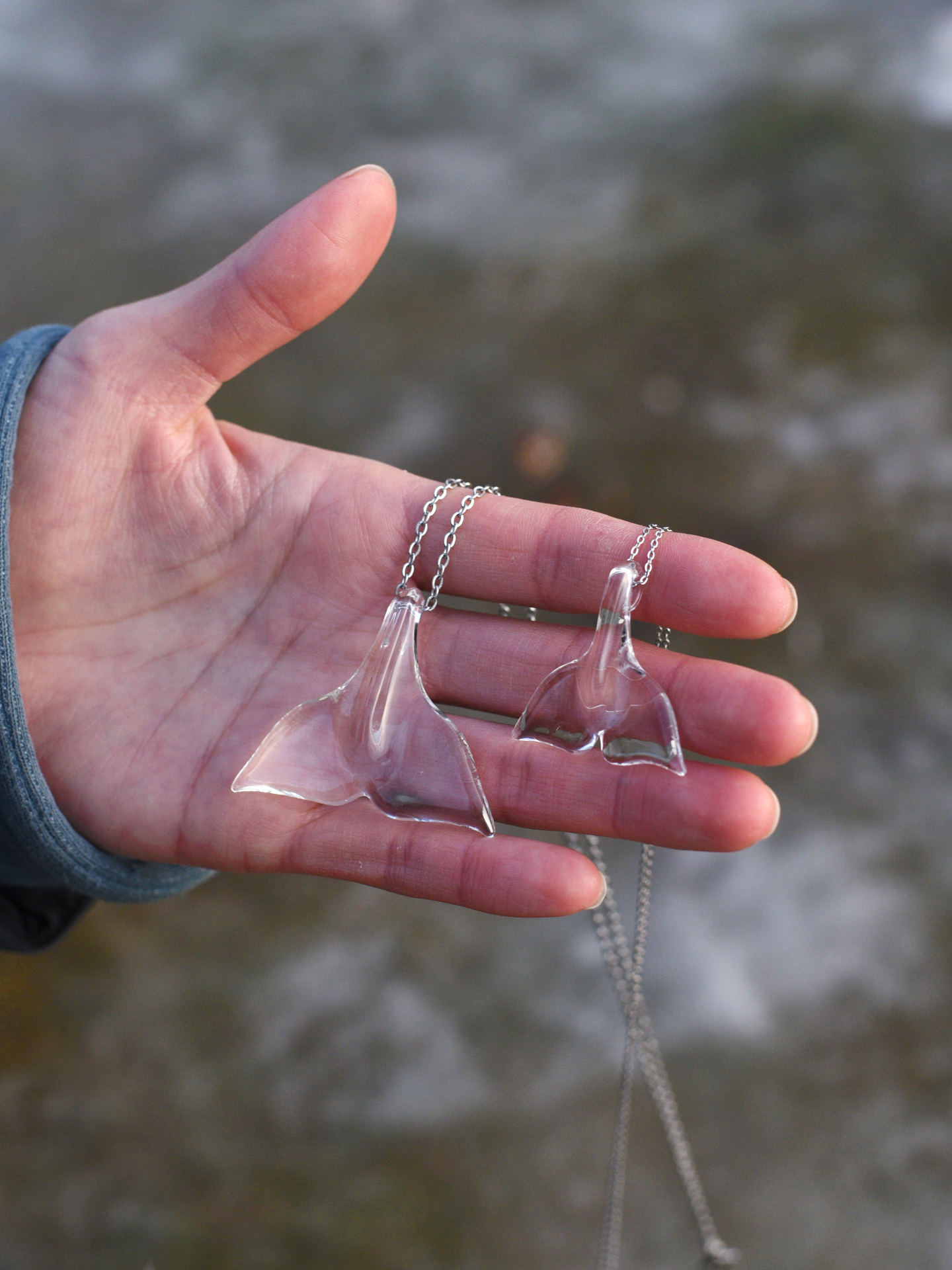 glass whale fluke necklace - Image 5